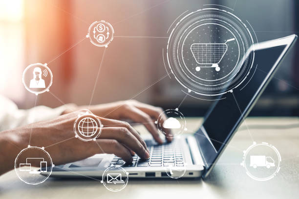 Online shop for innovation services illustration