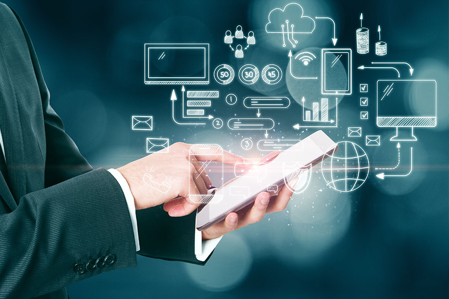 Digital technology offer database illustration